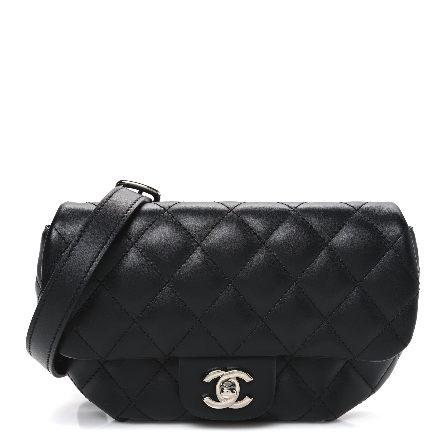 Chanel Calfskin Quilted CC Uniform Flap Belt Bag Black 1 of 11