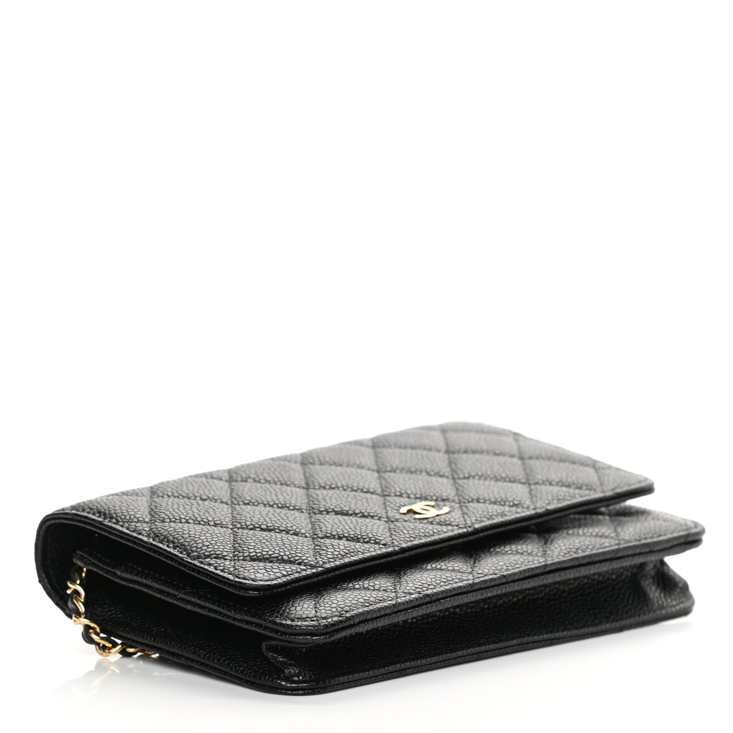 Caviar Quilted Wallet On Chain WOC Black