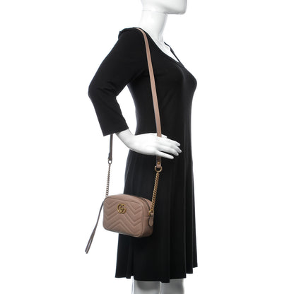Gucci Calfskin Matelasse Mini GG Marmont Chain Shoulder Bag Porcelain Rose 2 of 7