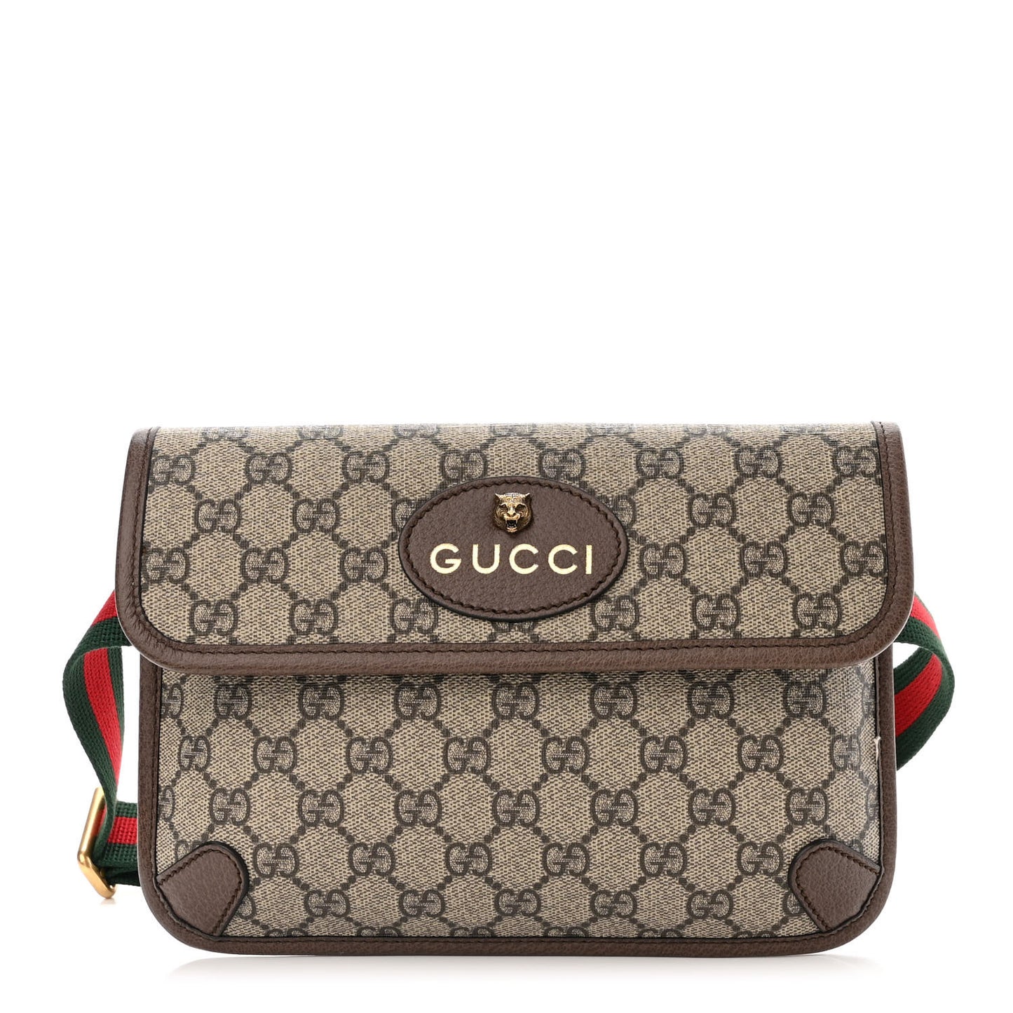 GG Supreme Monogram Neo Vintage Web Belt Bag Brown