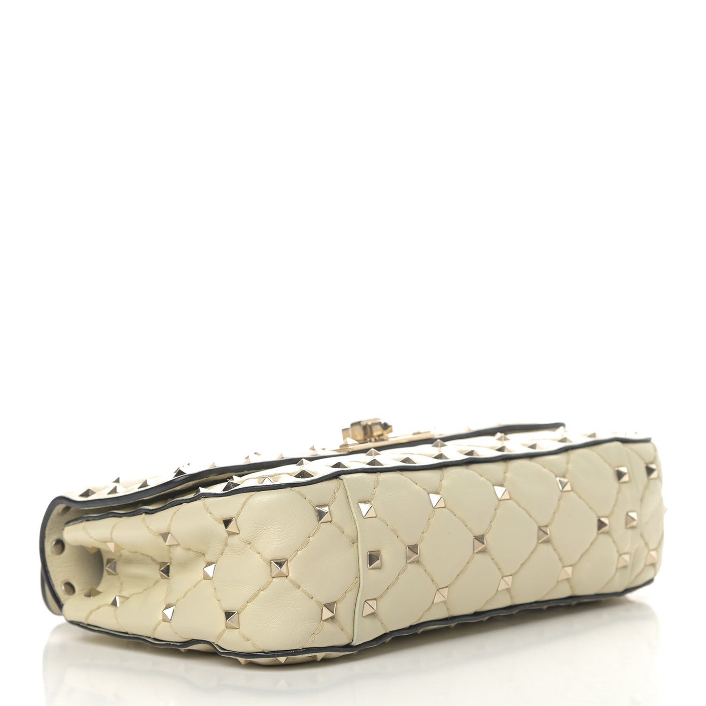 Nappa Small Rockstud Spike Shoulder Bag Light Ivory