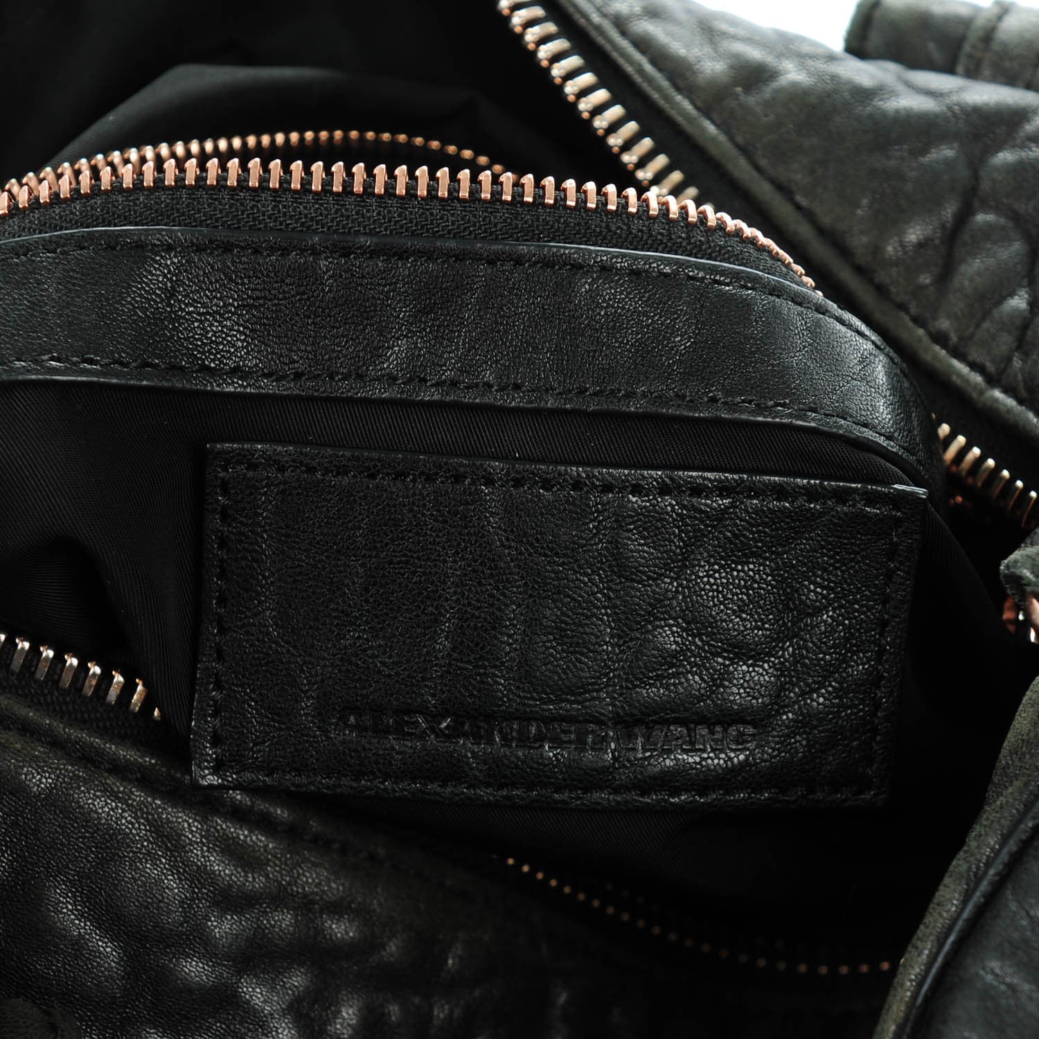 Alexander Wang Pebbled Lambskin Rocco Black Rose Gold Hardware 7 of 9