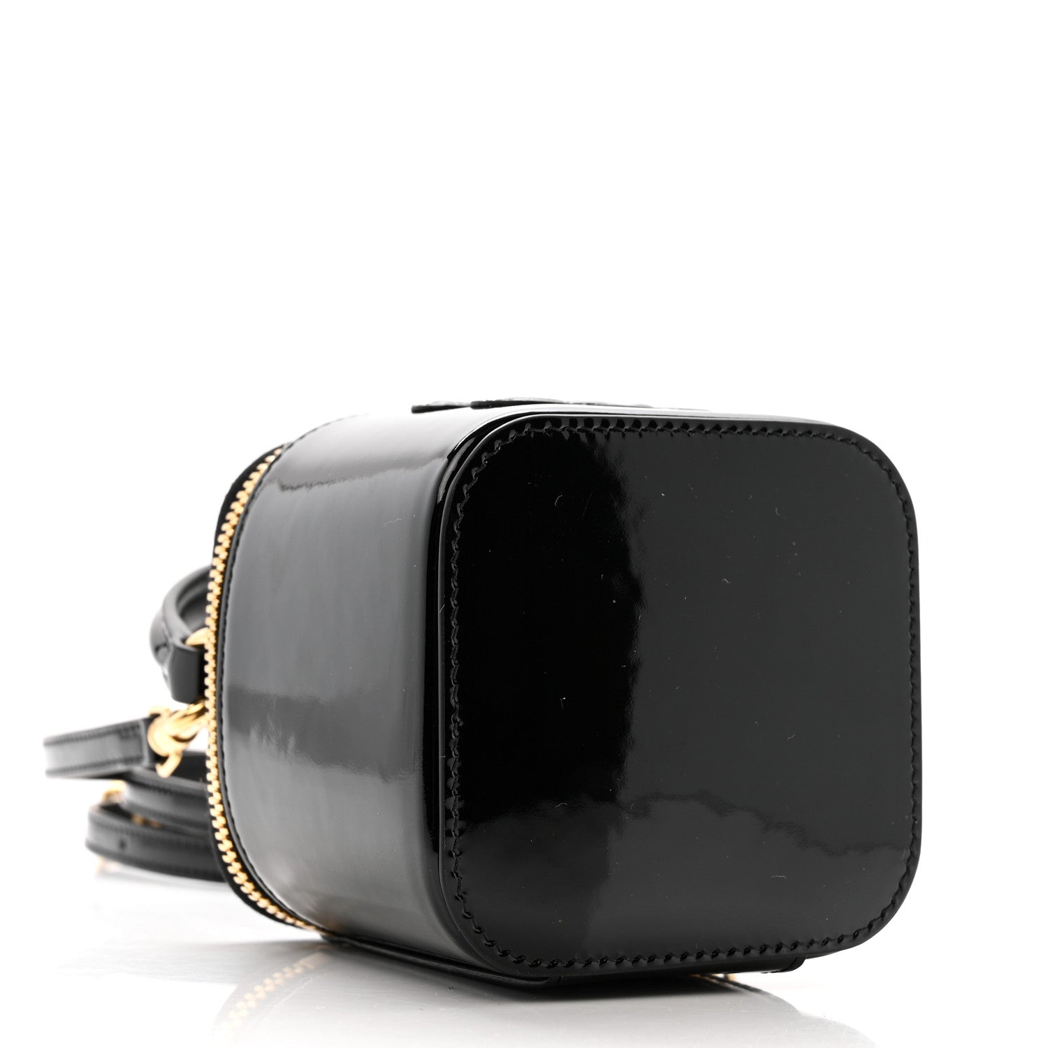 Celine Patent Calfskin Triomphe Mini Vanity Case Black 3 of 13