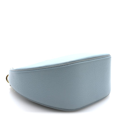 Valentino Garavani Grainy Calfskin Small Vlogo Moon Hobo Bag Blue 4 of 9