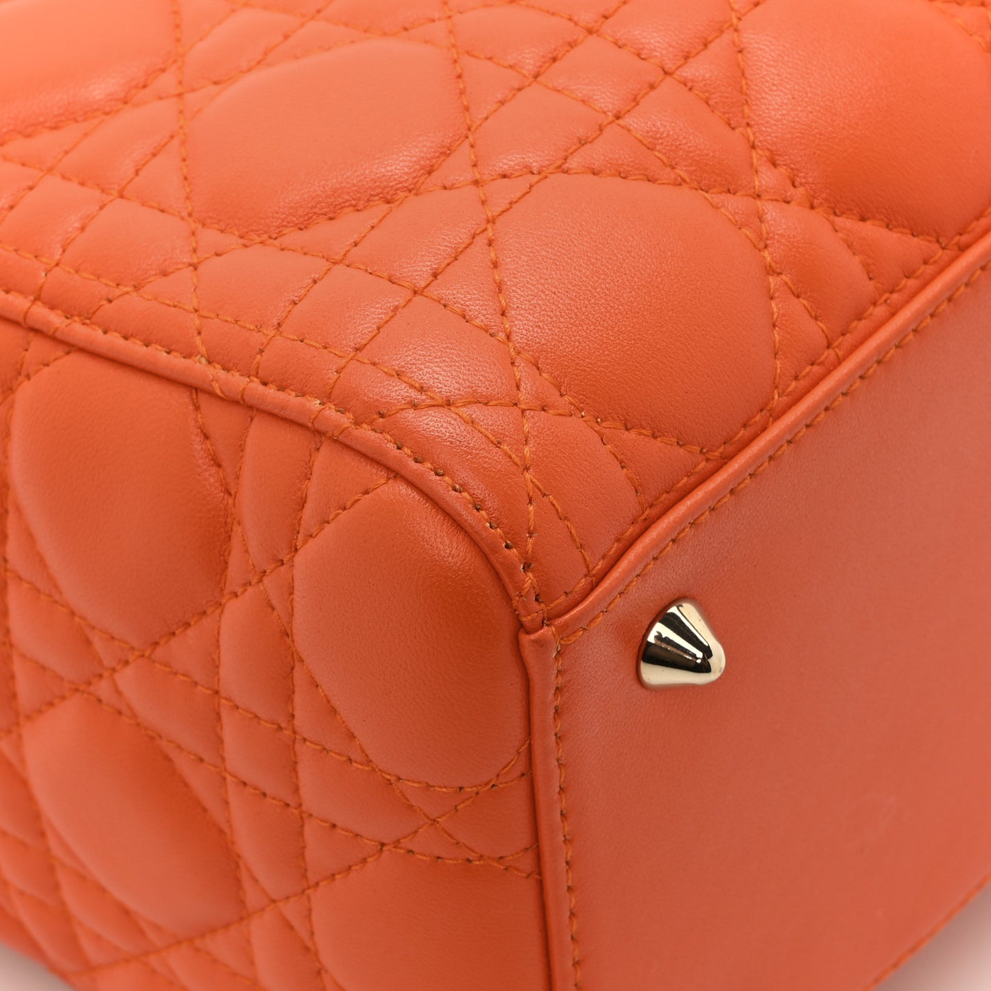 Lambskin Cannage Medium Lady Dior Orange
