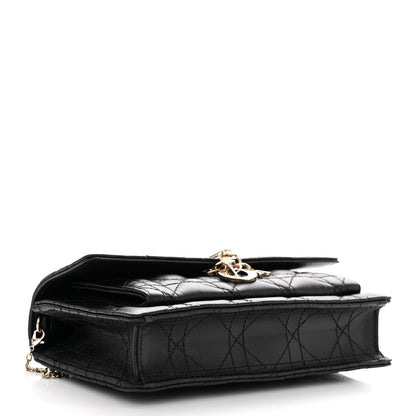 Christian Dior Lambskin Cannage Lady Dior Chain Pouch Black 4 of 9