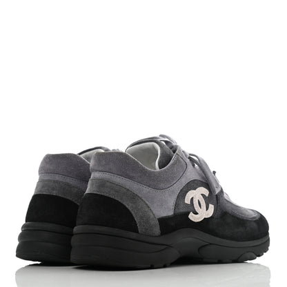 Chanel Suede Calfskin CC Sneakers 37 Black 4 of 13