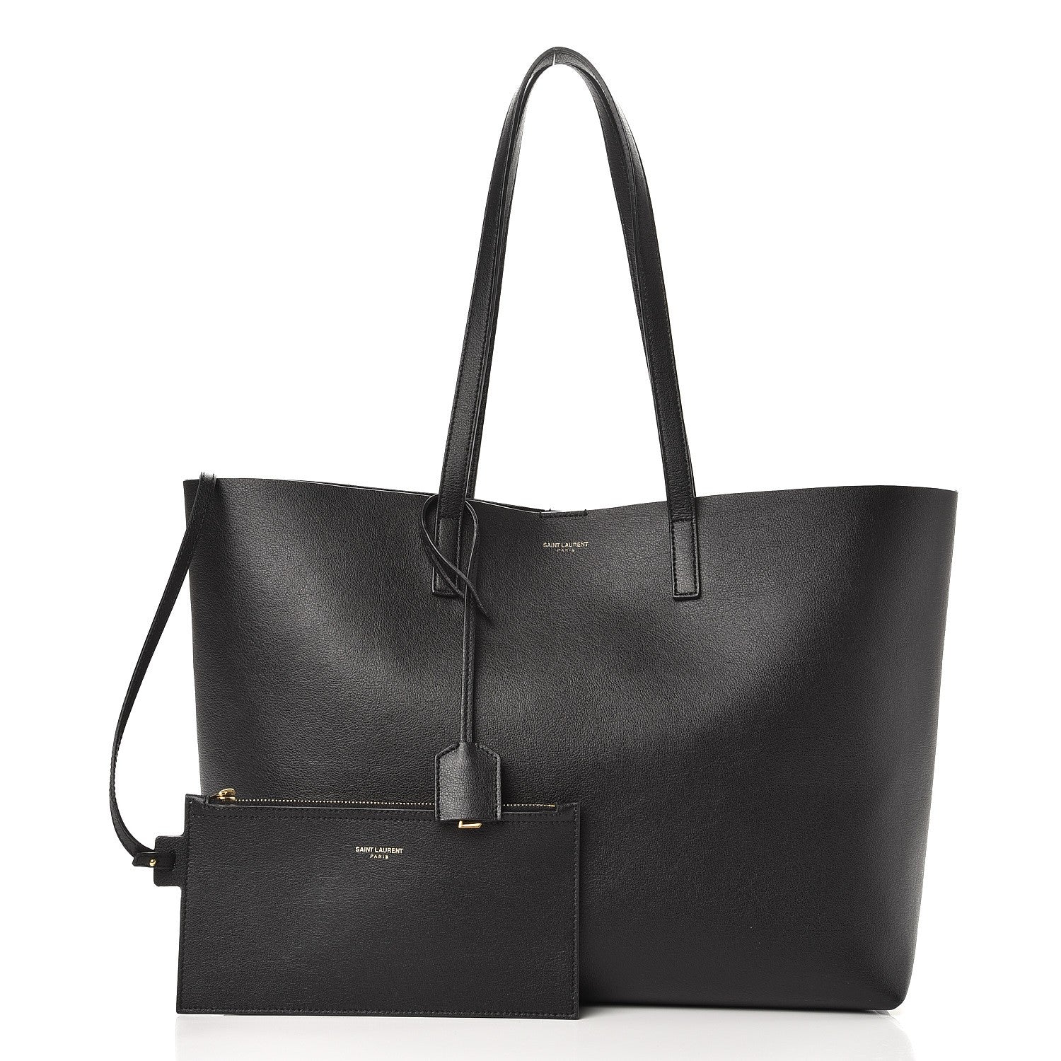 Saint Laurent Calfskin Large Shopping Tote Black 3 of 8
