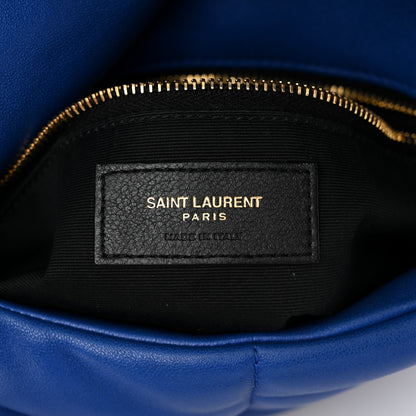 Saint Laurent Lambskin Quilted Small Loulou Puffer Monogram Chain Satchel Majorele Blue 6 of 10