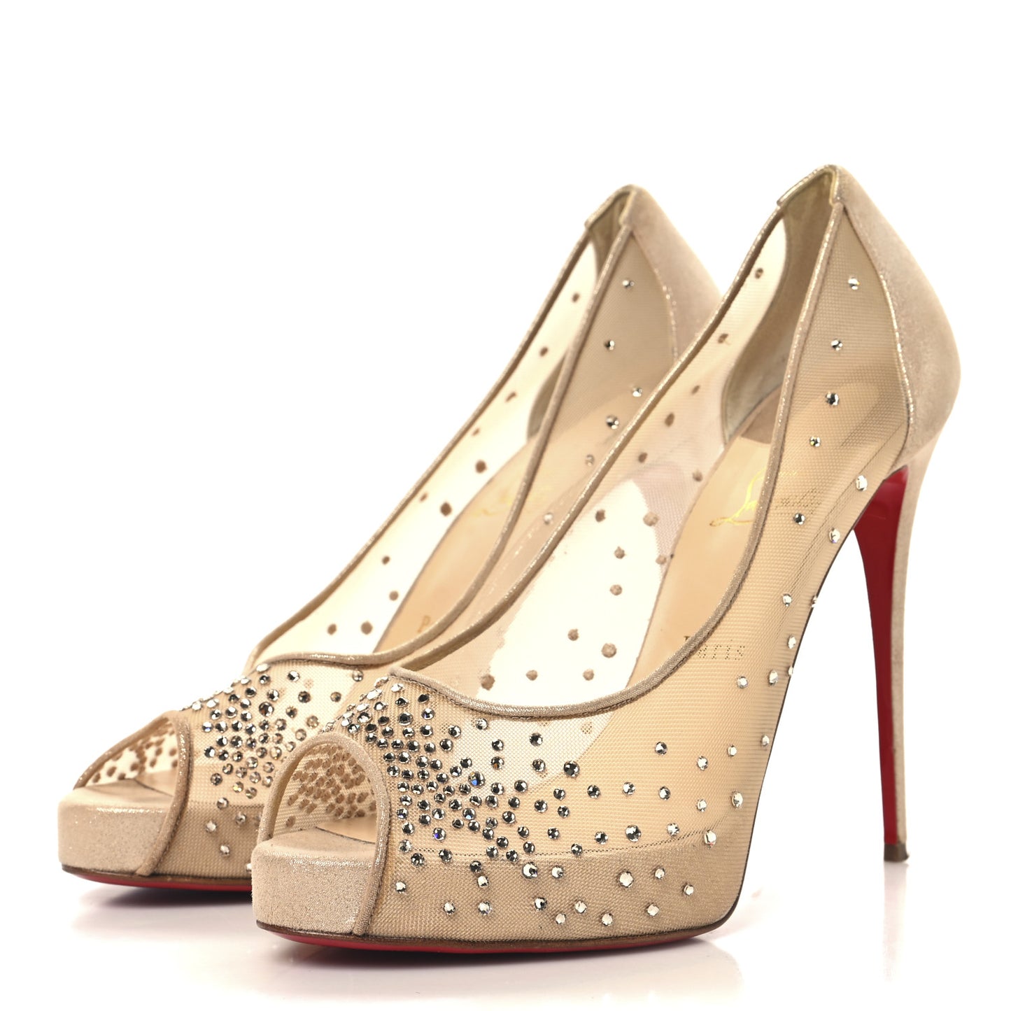 Rete Very Strass 120 Peep Toe 42 Nude