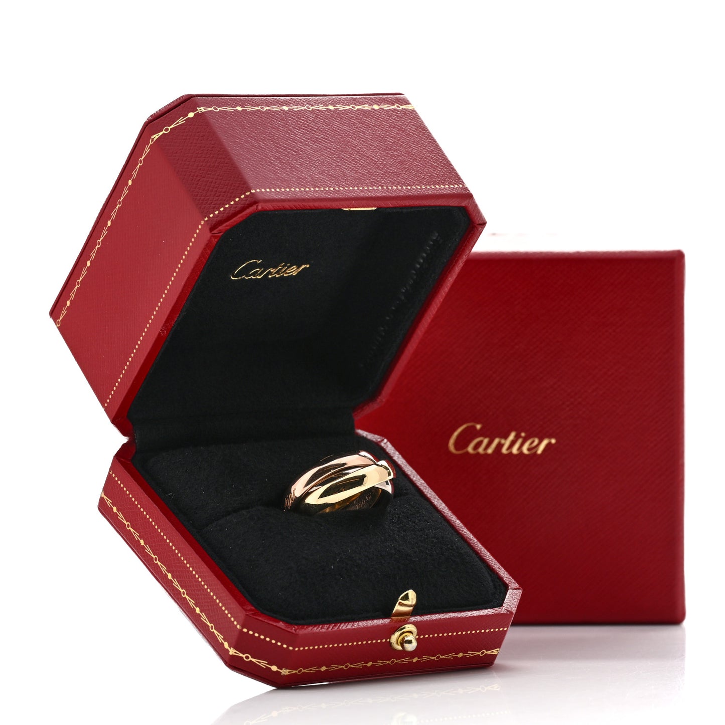 18K Pink Yellow White Gold Large Trinity Ring 62 10