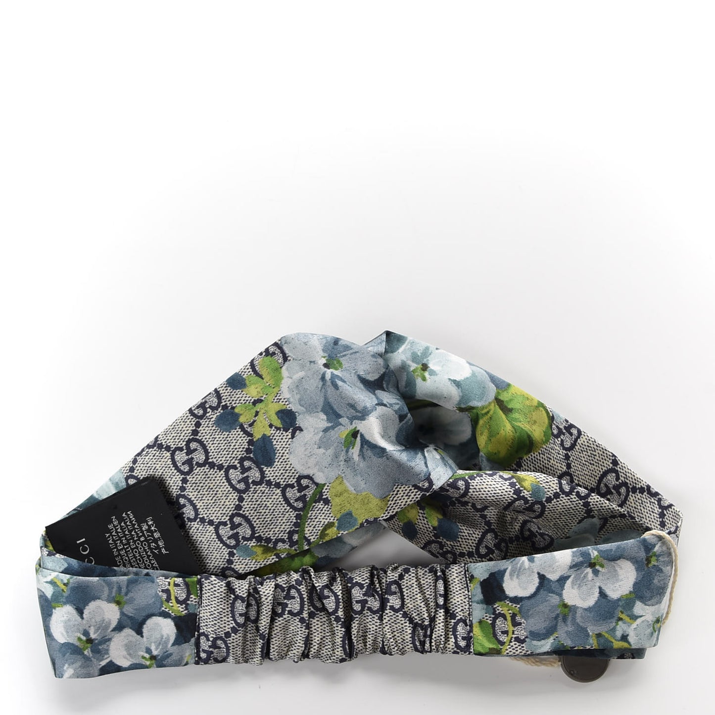 Silk Monogram Blooms Print Headband Blue