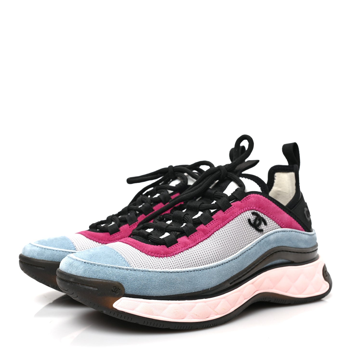 Fabric Suede CC Sneakers 38 Light Grey Light Blue Fuchsia