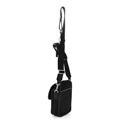 Prada Re-Nylon Saffiano Mini Pocket Single Snap Buckle Messenger Bag Black 3 of 9