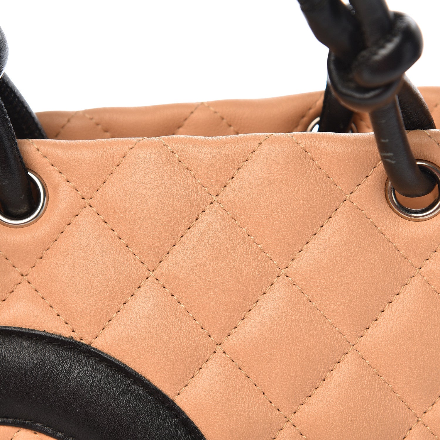 Chanel Calfskin Quilted Medium Cambon Tote Beige Black 10 of 19