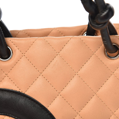 Chanel Calfskin Quilted Medium Cambon Tote Beige Black 10 of 19