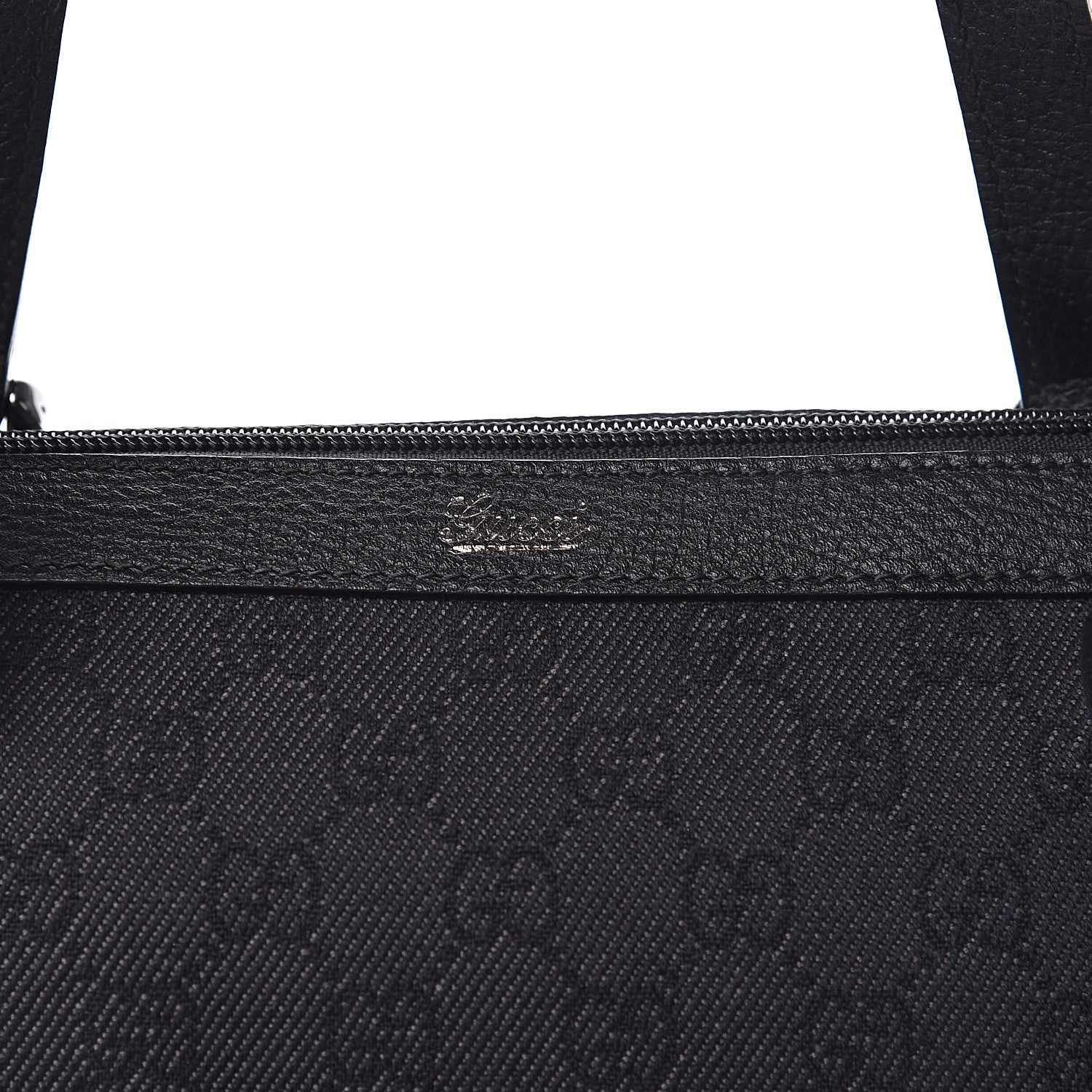 Gucci Denim Monogram Abbey Medium Tote Black 14 of 14