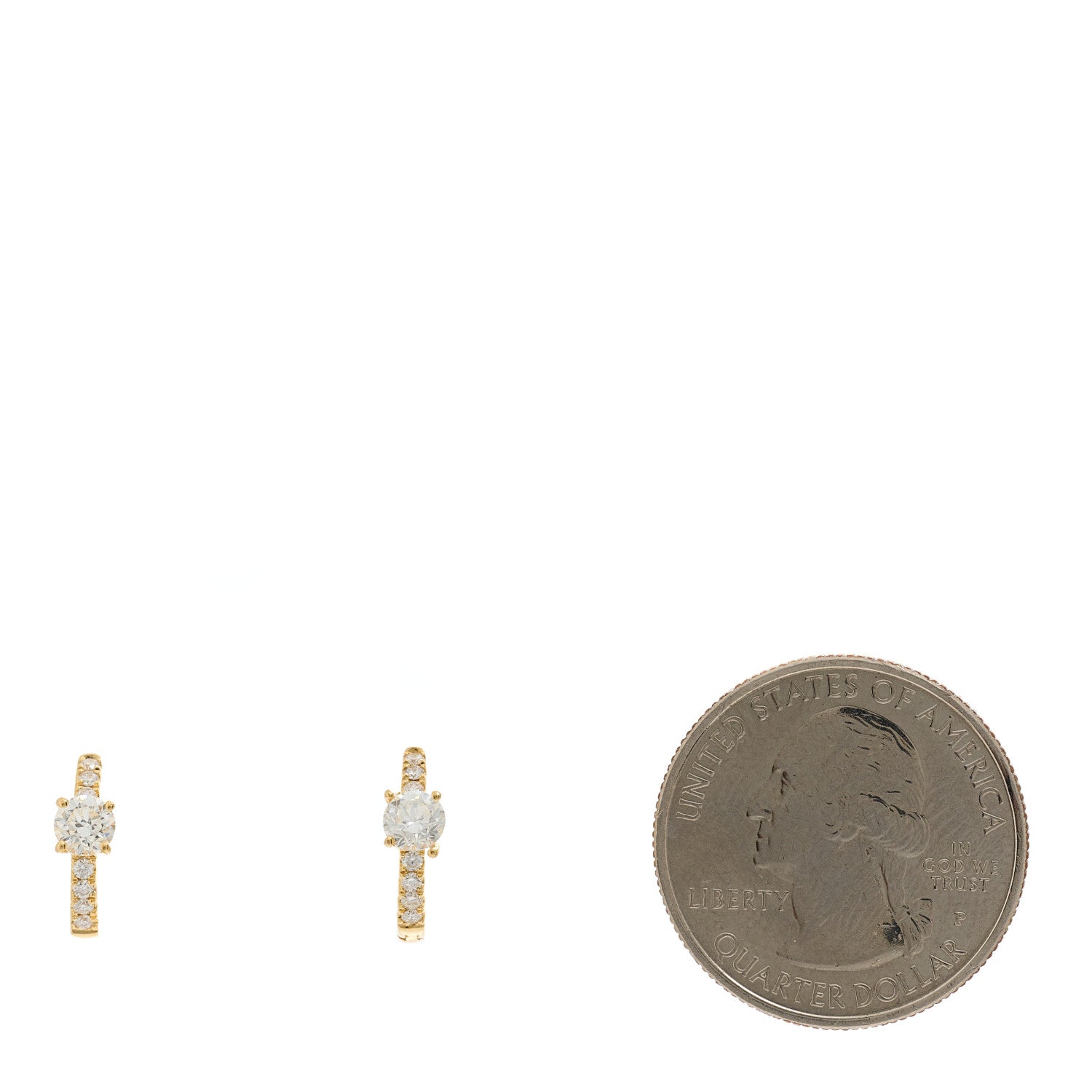 Anita Ko 18K Yellow Gold Diamond Round Center Huggie Earrings 2 of 4