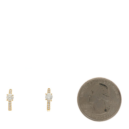 Anita Ko 18K Yellow Gold Diamond Round Center Huggie Earrings 2 of 4