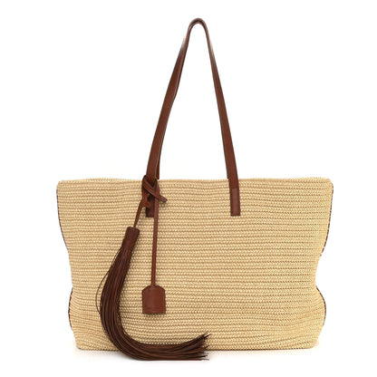Saint Laurent Raffia Tote Naturale Brown 1 of 14