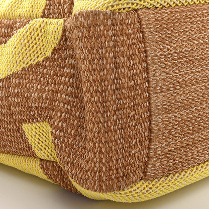 Chanel Mixed Fibers Large Shopping Bag Yellow Brown 9 of 10