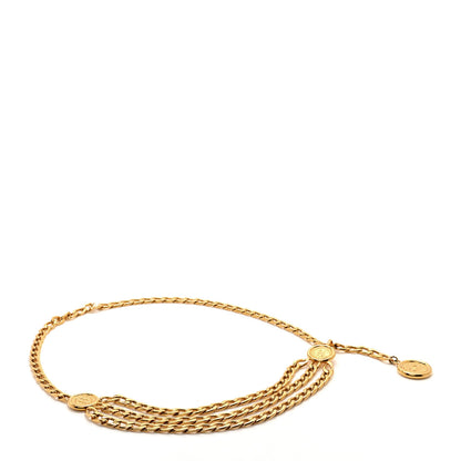 Chanel Metal Medallion CC Triple Chain Belt Gold 1 of 7