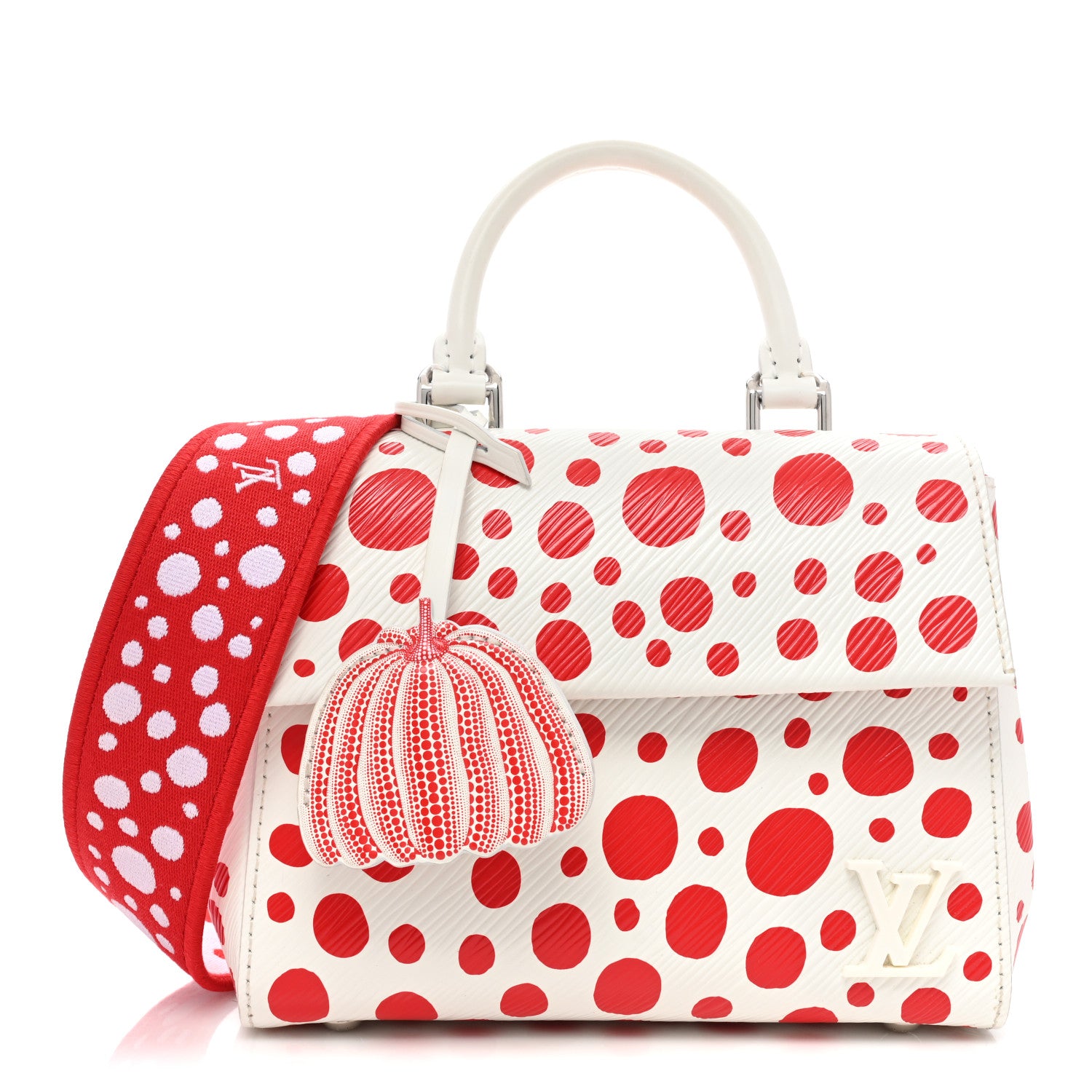 Louis Vuitton LV X YK Monogram Kusama Epi Cluny Mini White Red 1 of 8