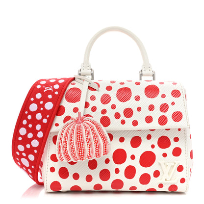 Louis Vuitton LV X YK Monogram Kusama Epi Cluny Mini White Red 1 of 8