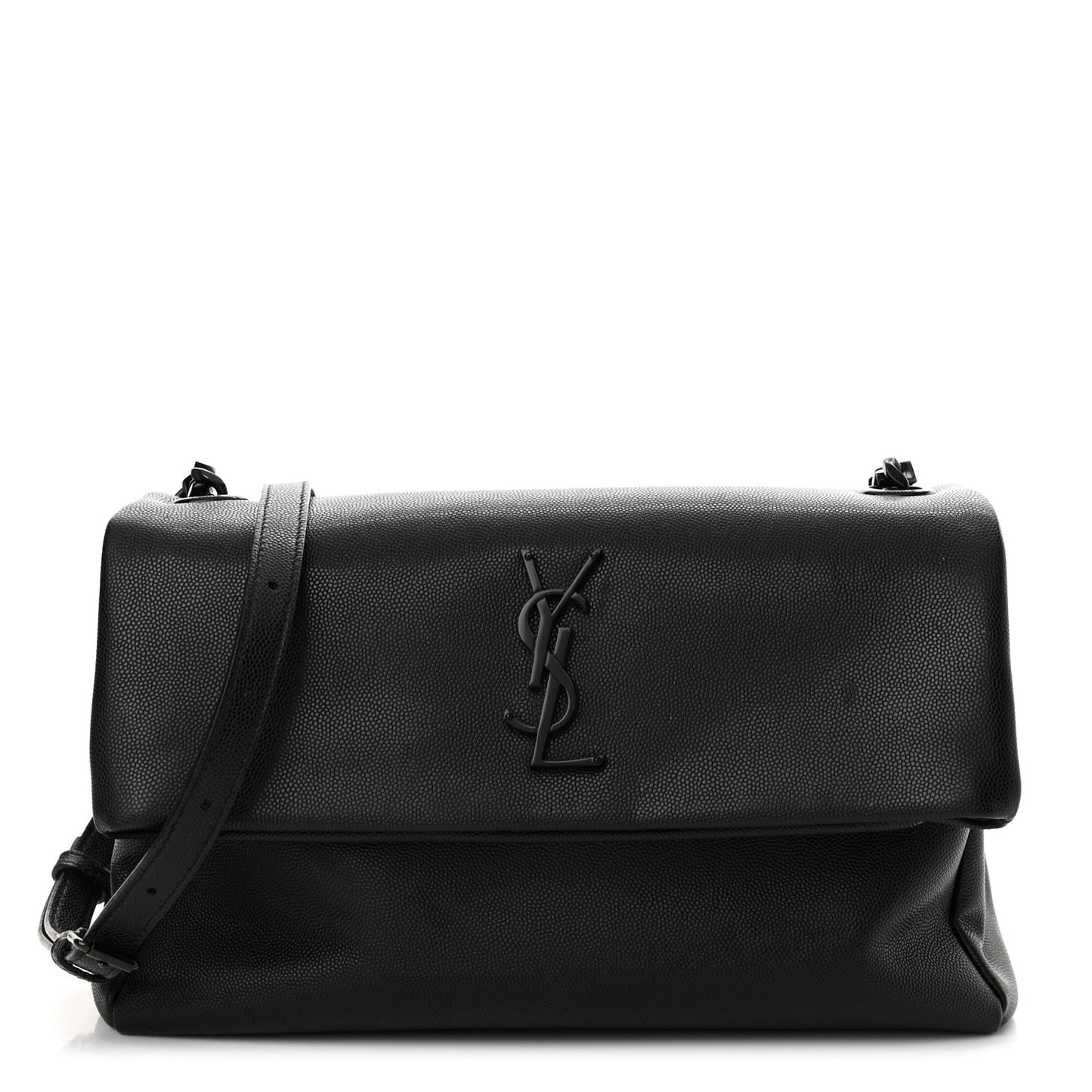 Grain De Poudre Medium West Hollywood Monogram Fold-Over Black