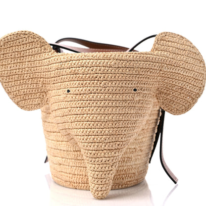 Loewe Raffia Small Elephant Basket Tote Bag Natural Tan 6 of 12