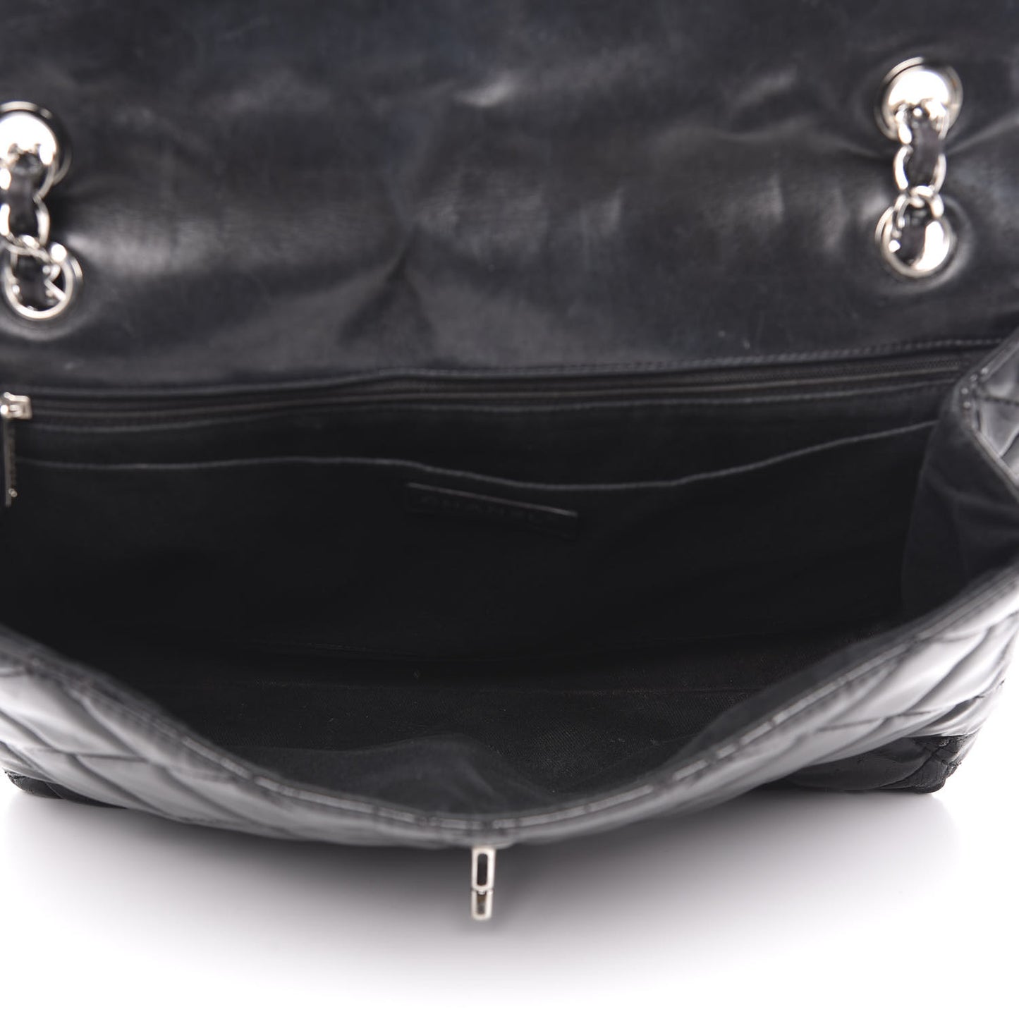 Vinyl Quilted In the Business Flap Bag Black