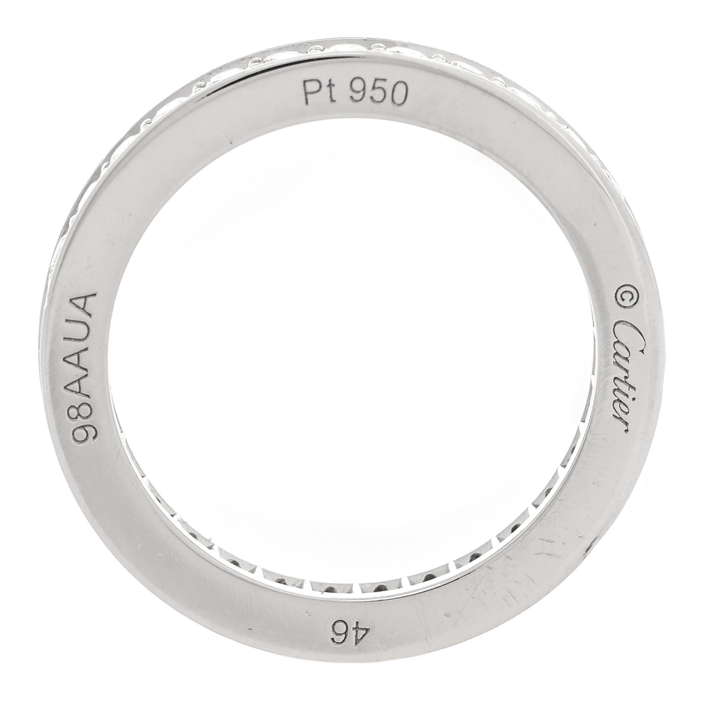 Platinum Diamond .34ctw Ballerine Eternity Band Ring 46 3.75
