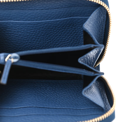Gucci Pebbled Calfskin Small Soho Zip Around Wallet Blue 5 of 7
