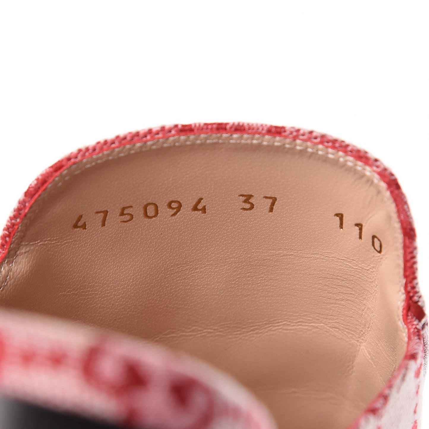 Canvas GG Monogram Horsebit Womens Princetown Slippers 37 Gardenia Hibiscus Red