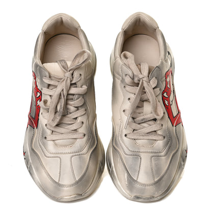 Gucci Calfskin Mouth Print Womens Rhyton Sneakers 37.5 Ivory 5 of 11