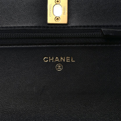 Chanel Lambskin Quilted CC Pearl Crush Wallet on Chain WOC Black 6 of 11