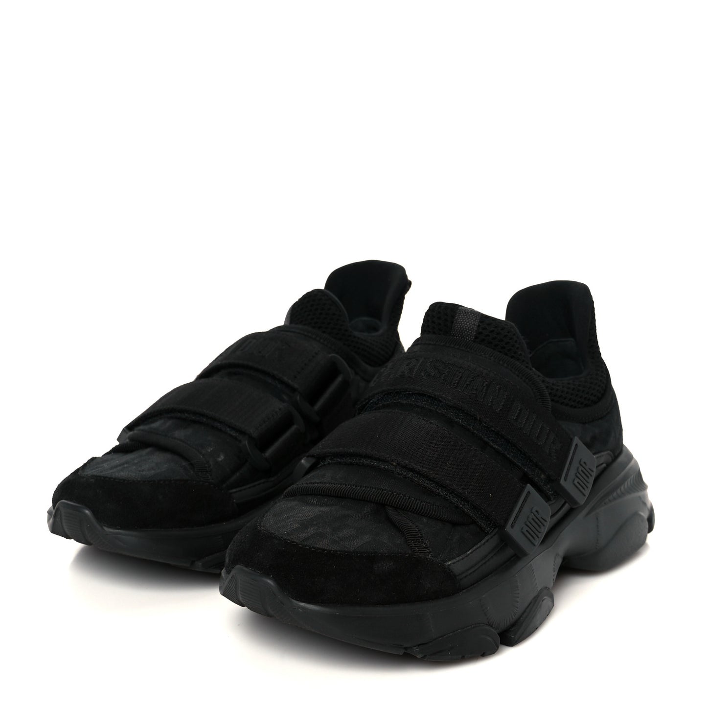 Shiny Oblique Technical Fabric Nylon Womens D-Wander Sneakers 35.5 Black