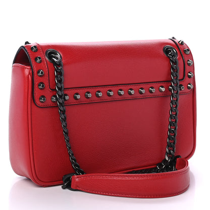 Prada Glace Calfskin Studded Crossbody Fuoco 2 of 4