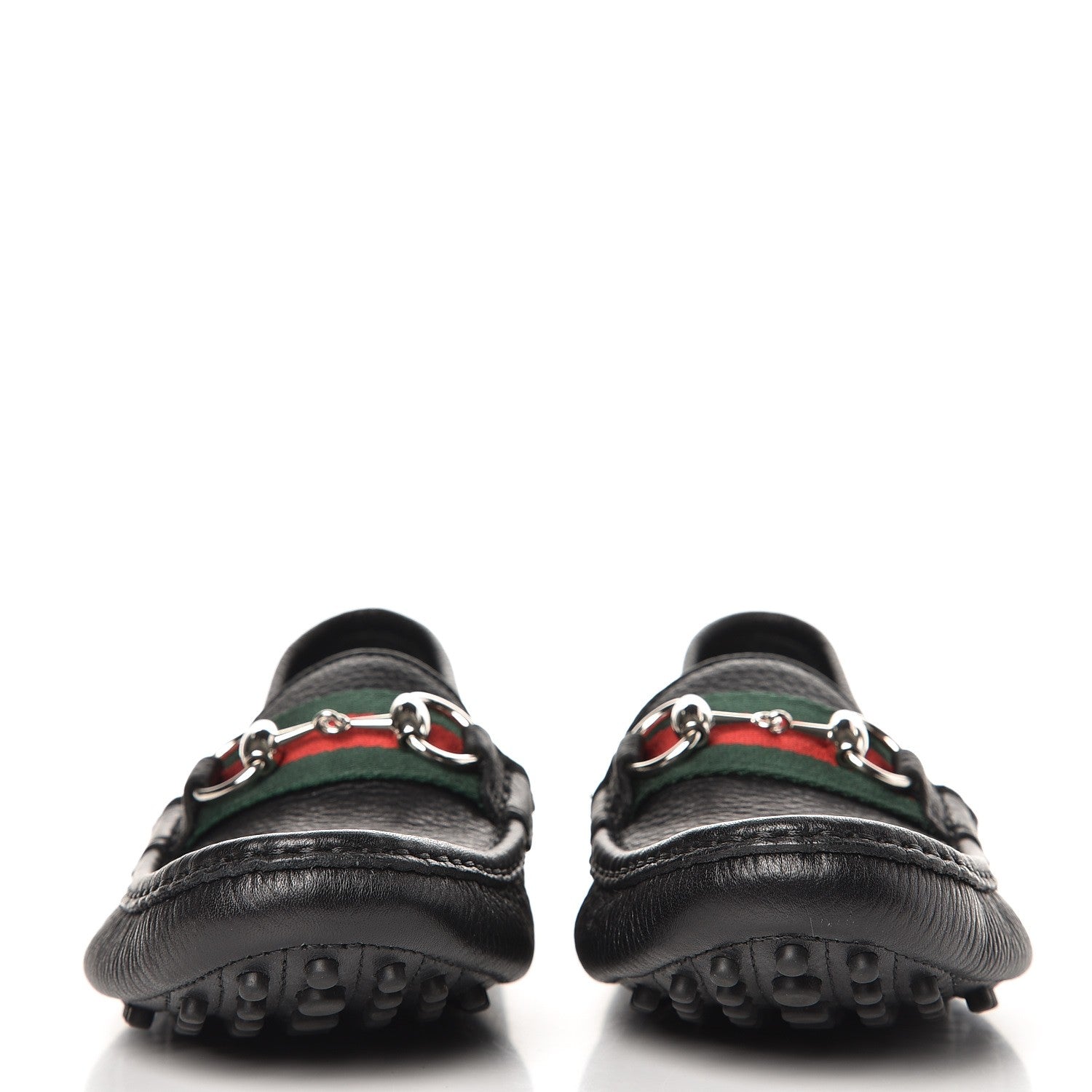 Gucci Calfskin Horsebit Web Driver Loafers 36.5 Black 3 of 8