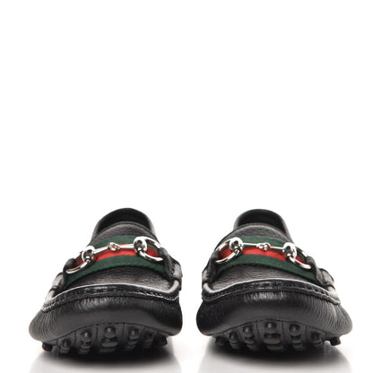 Gucci Calfskin Horsebit Web Driver Loafers 36.5 Black 3 of 8