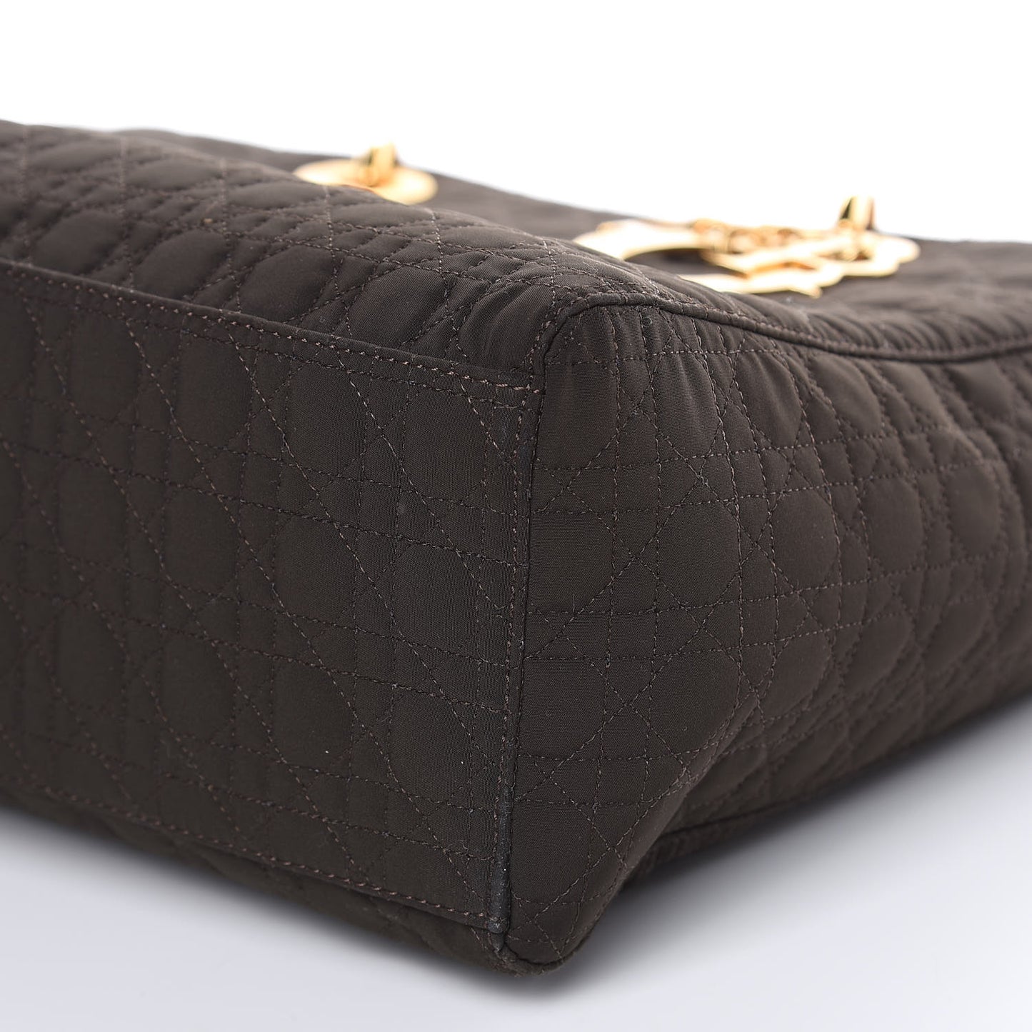 Nylon Cannage Large Lady Dior Dark Brown