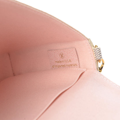 Louis Vuitton Damier Azur Pochette Felicie Chain Wallet Rose Ballerine 7 of 10