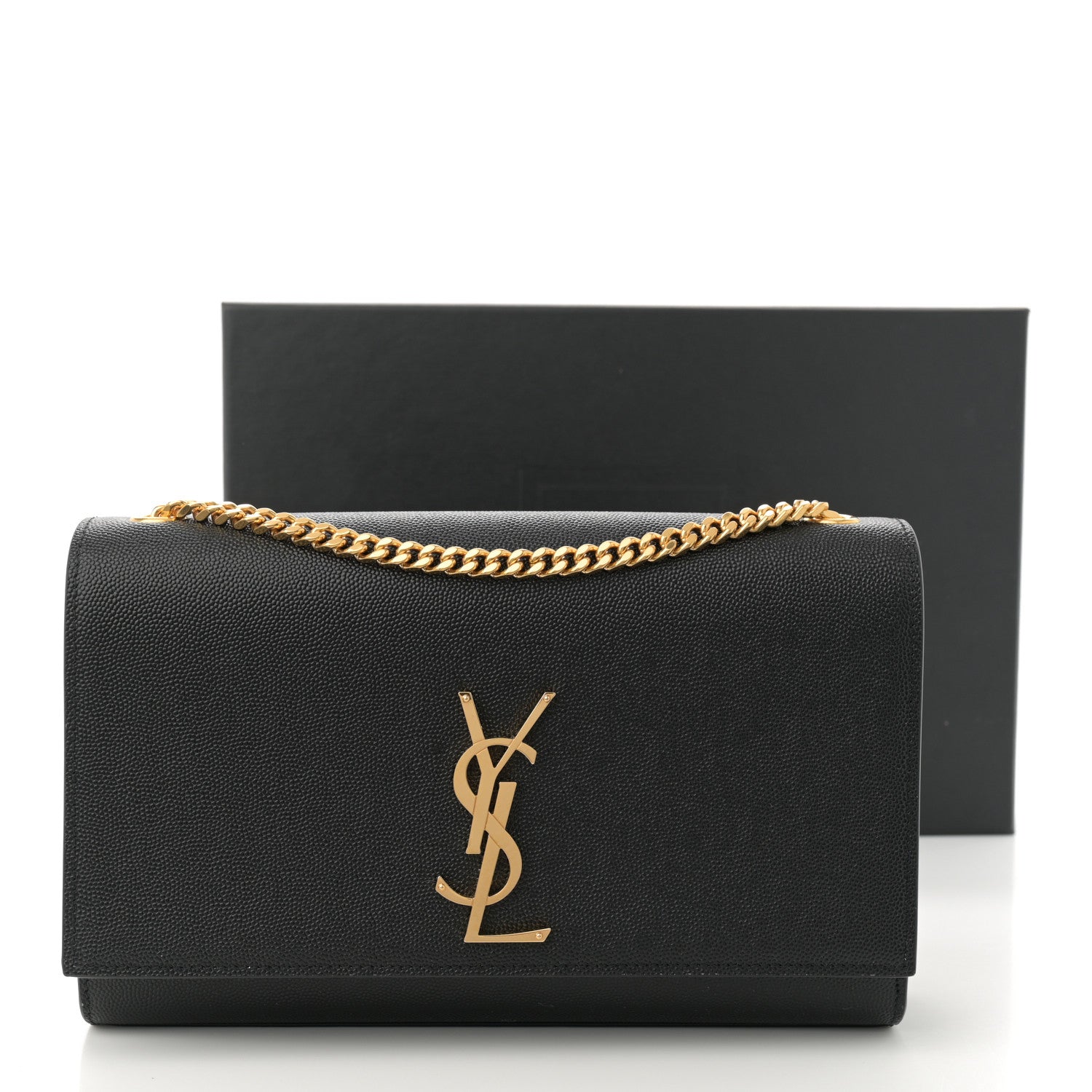 Saint Laurent Grain De Poudre Medium Classic Monogram Kate Satchel Black 12 of 12