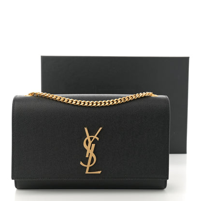 Saint Laurent Grain De Poudre Medium Classic Monogram Kate Satchel Black 12 of 12