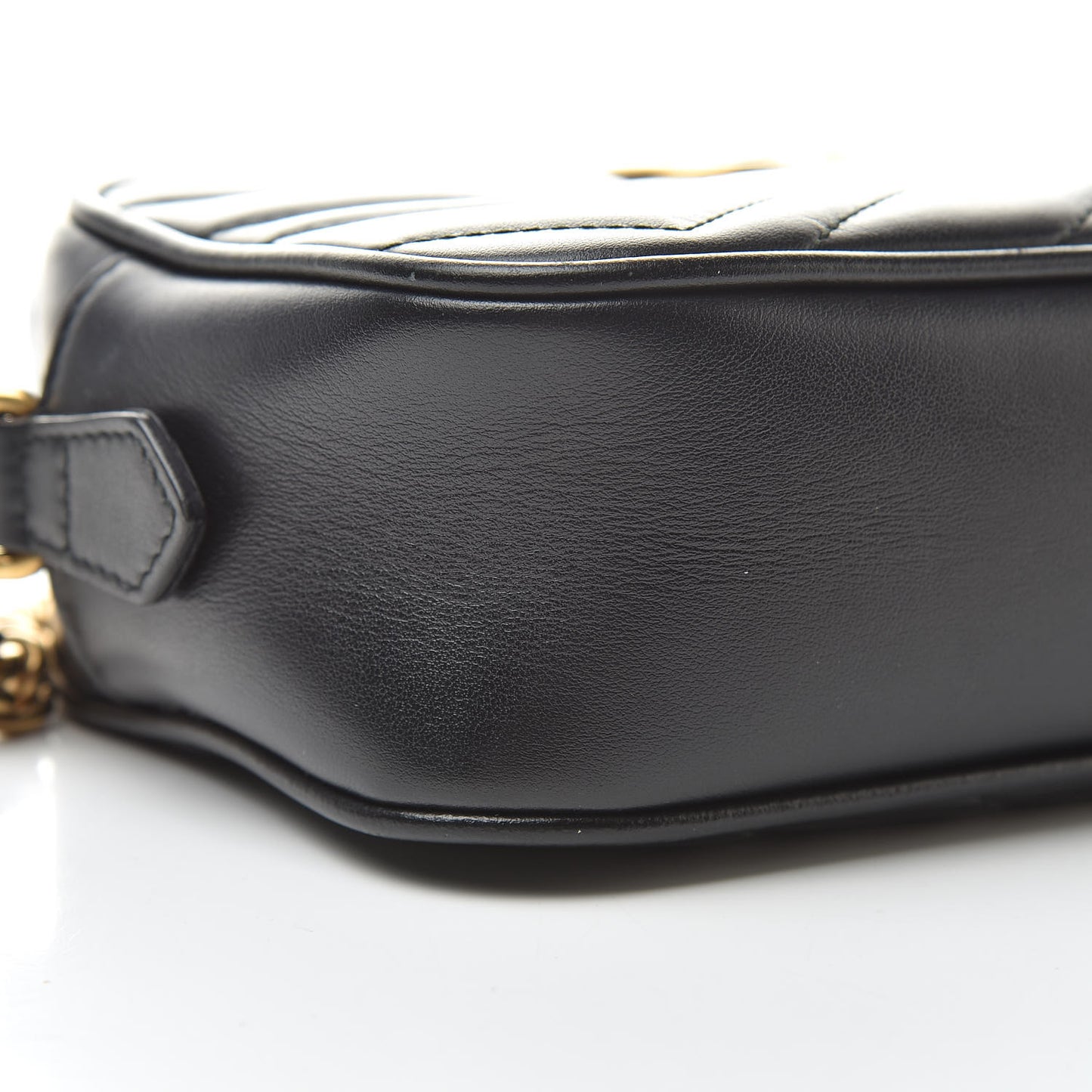 Calfskin Matelasse Mini GG Marmont Chain Shoulder Bag Black