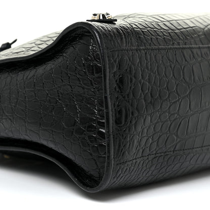 Balenciaga Calfskin Crocodile Embossed Classic Hardware City Black 17 of 24