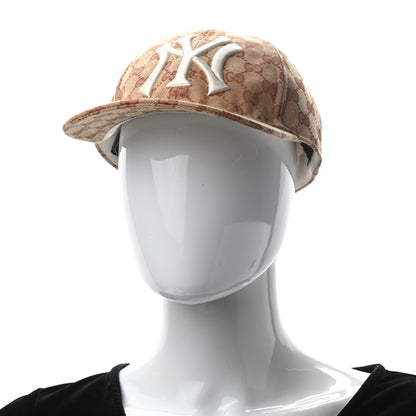 Gucci X MLB Monogram NY Yankees Baseball Hat 57-61 Beige Ruggine 4 of 10