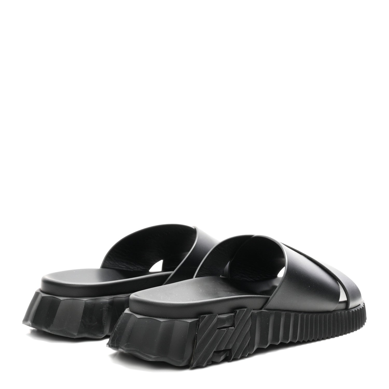 Hermes Nappa Mens Infra Sandals 42 Black 5 of 10