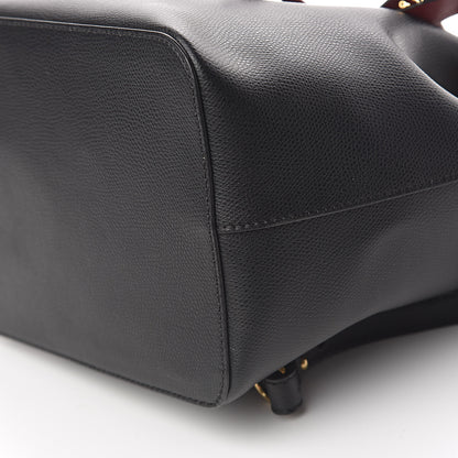 Fendi Vitello Cruise Bi-Color FF 1974 Embossed F is Fendi Drawstring Backpack Black Fragola Maya 12 of 12
