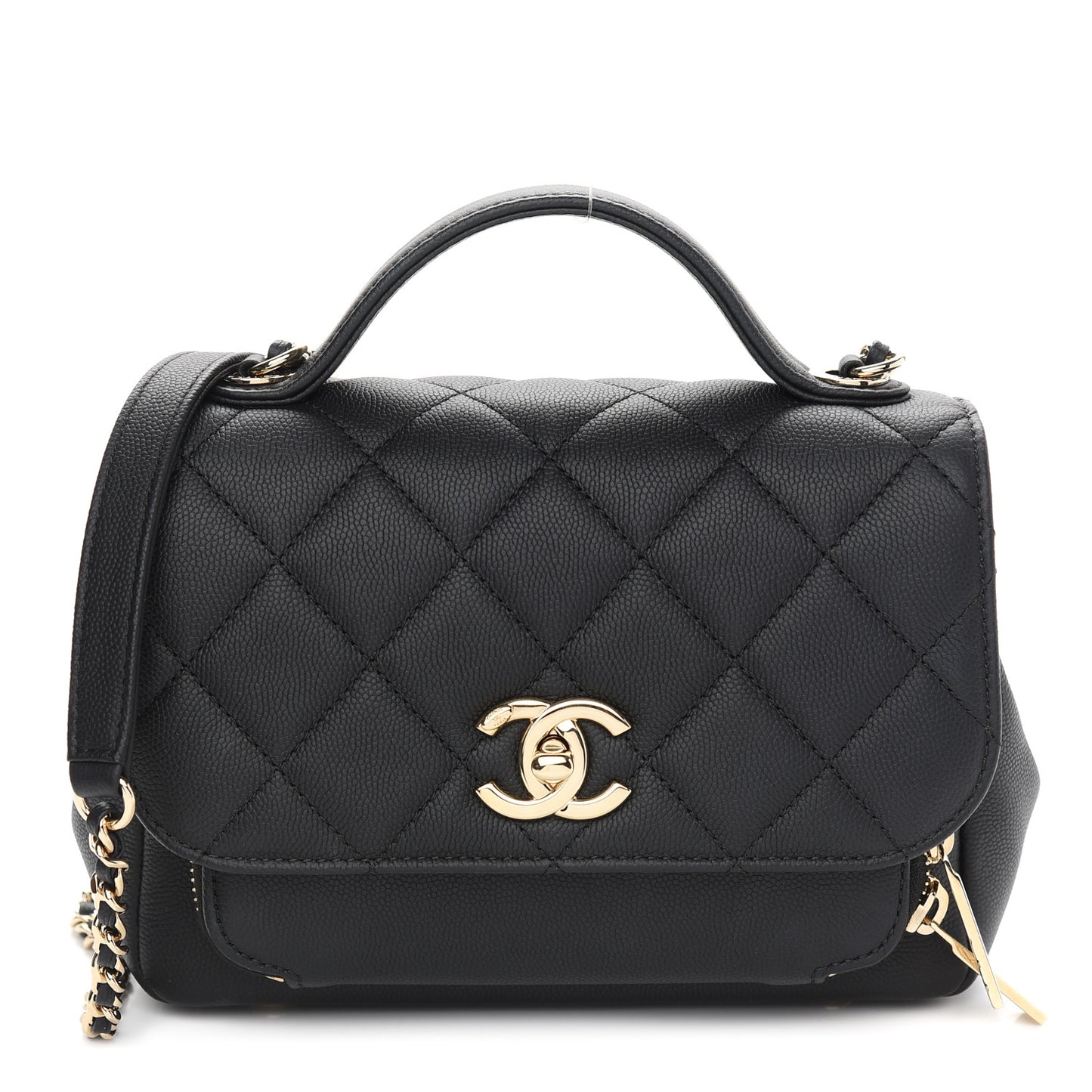 Caviar Quilted Small Business Affinity Flap Black